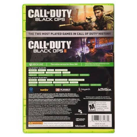 Call Of Duty Black Ops 1 And 2 Xbox 360