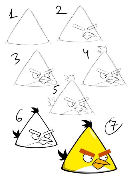 How To Draw The Yellow Angry Bird Really Easy Drawing