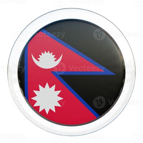 Nepal 3d Textured Glossy Circle Flag 10868588 Png