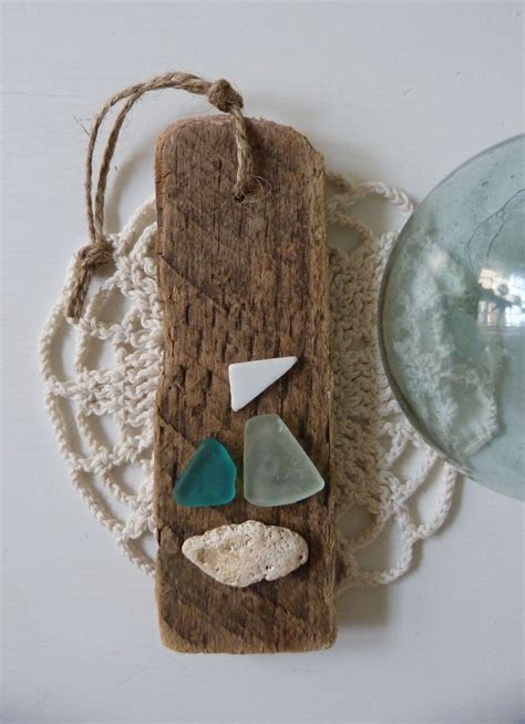 Driftwood Sea Glass Sea Pottery Decoration For A Beach Christmas Or Any Time Sea Glass Crafts