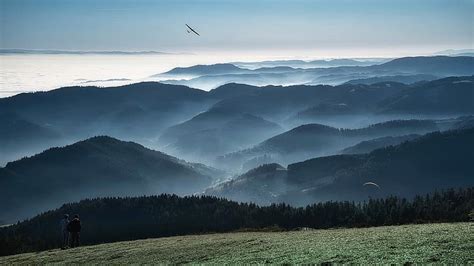 Mountains Panorama Landscape Scenic Black Forest Germany Fog