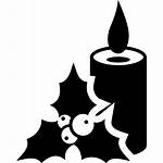 Candle Christmas Mistletoe Icon Icons Silhouette Vector