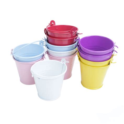 Buy 12 Pack Small Metal Buckets With Handles Great For Decoration