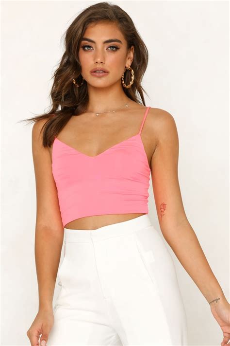 Attached To You Crop Top Neon Pink Neon Pink Crop Top Pink Crop Top Outfit Cropped Outfits