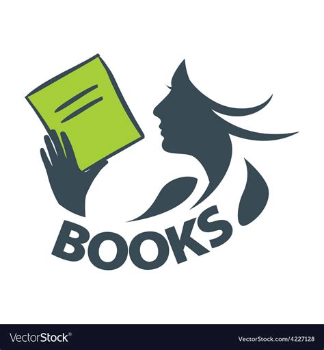 Logo Girl Reading A Book Royalty Free Vector Image