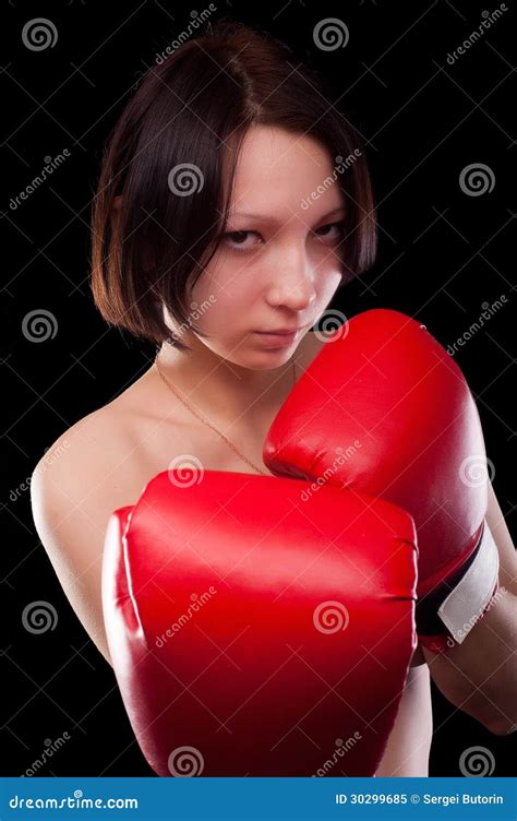 Beautiful Nude Girl With Boxing Gloves Royalty Free Stock Photo Image