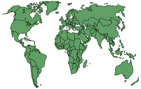 Political Green Transparent World Map A1 Free World Maps