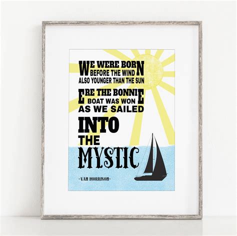 Van Morrison Print Into The Mystic Lyric Poster Wedding Etsy