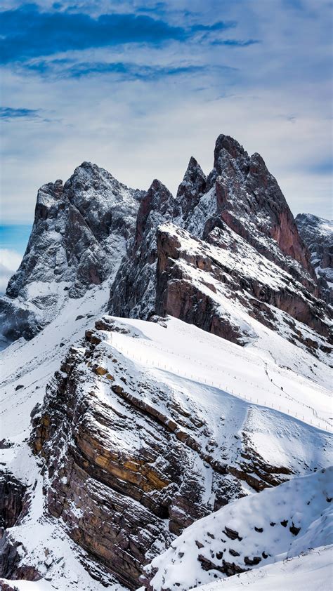 Seceda Mountain Wallpaper 4k Winter Peak 7285
