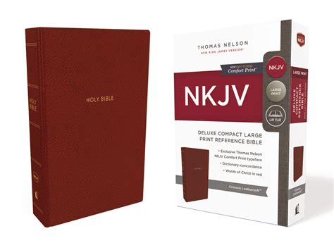 Nkjv Deluxe Reference Bible Compact Large Print Leathersoft Red