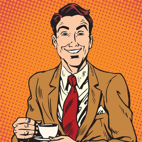 Coffee Drinking Man Retro Stock Illustrations 247 Coffee Drinking Man
