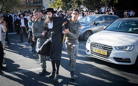 police arrest 5 at fresh ultra orthodox anti draft protests the times of israel