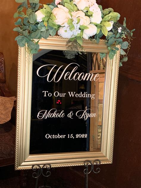 Welcome To Our Wedding Sign Mirror Welcome To Our Wedding Etsy