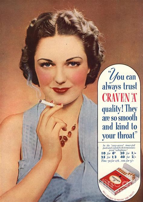 Craven A 1930s Uk Cigarettes Smoking Drawing By The Advertising