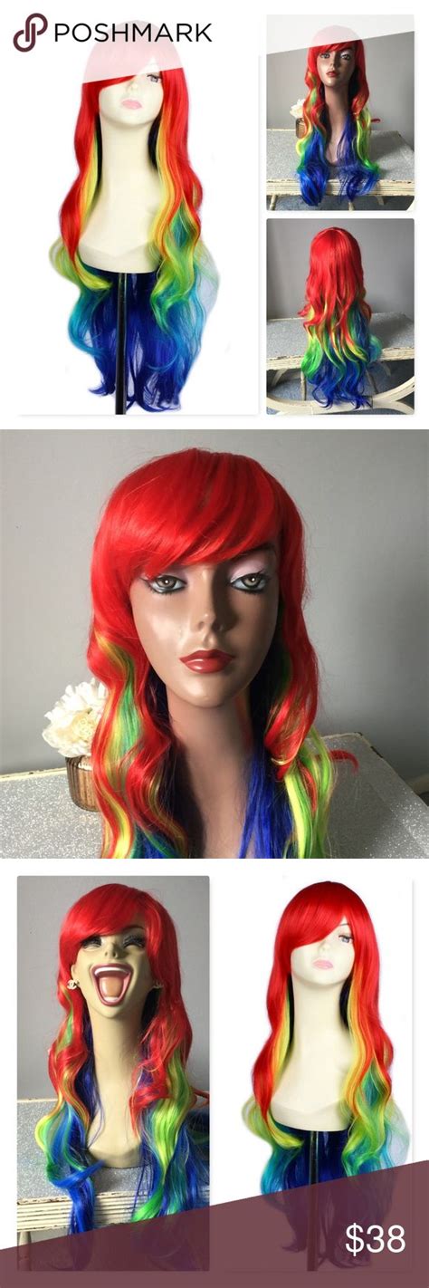 32 Synthetic Rainbow Multi Color Wig New Rainbow Wig Wigs Wig Styles