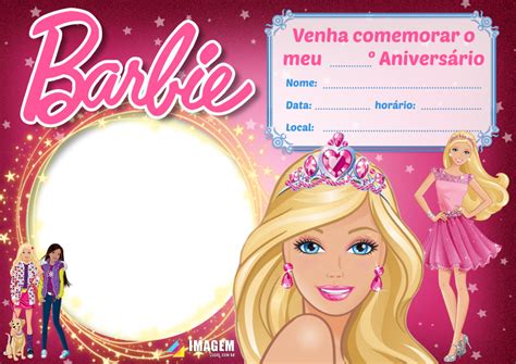 Convite De Aniversário Infantil Barbie Para Preencher Baixe Grátis