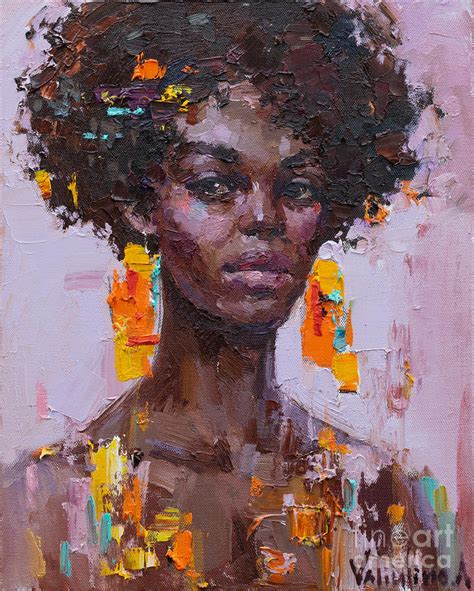 African Woman Portrait Original Oil Painting Painting By Anastasiya