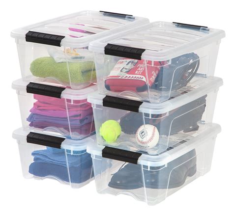 Mianyangss Usa 12 Qt Clear Plastic Storage Box With Latches 6 Pack