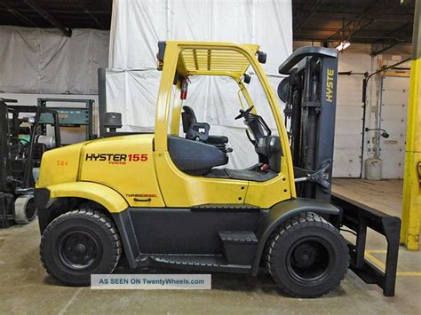 2011 Hyster H155ft 15500lb Dual Drive Pneumatic Forklift Diesel Lift