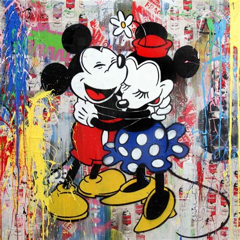 Mr Brainwash 1966 Mickey And Minnie 2015 Stencil And Mixed Media On