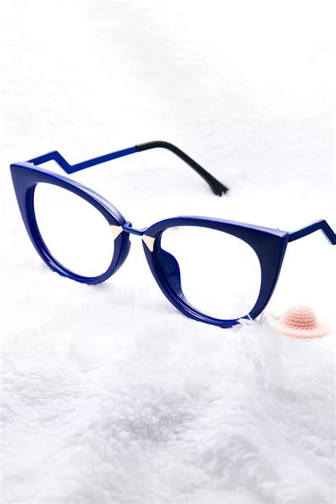 97320 cat eye blue eyeglasses frames leoptique