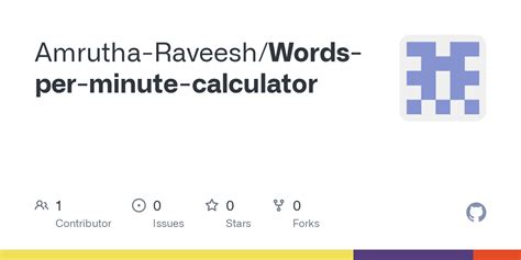 Github Amrutha Raveeshwords Per Minute Calculator