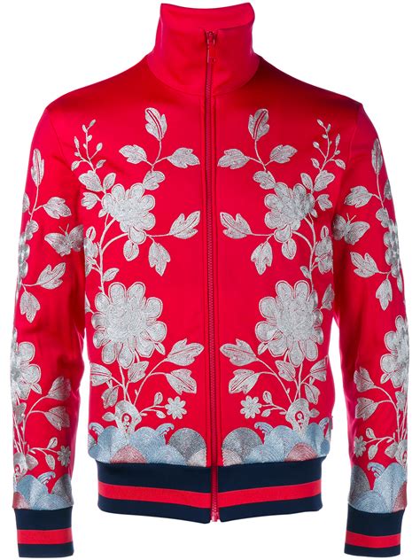 Lyst Gucci Floral Embroidered Techno Jersey Jacket For Men