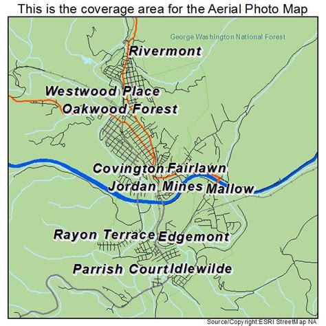 Aerial Photography Map Of Covington Va Virginia