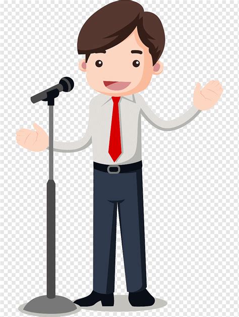 Man And Microphone Illustration Public Speaking Communication Learning