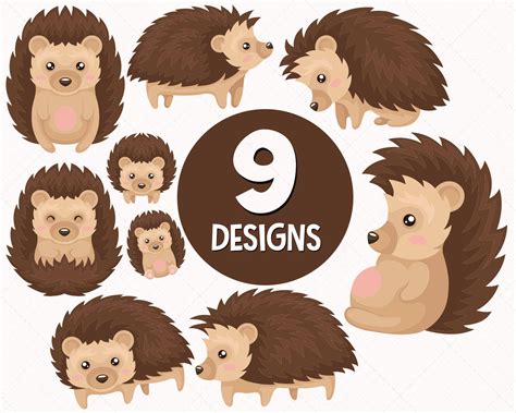 9 Hedgehog Svg Hedgehog Png Hedgehog Vector Clipart Etsy