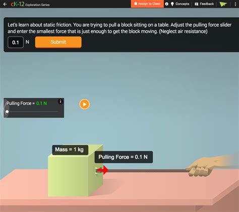 Friction Simulation Interactive For 6th 12th Grade Lesson Planet