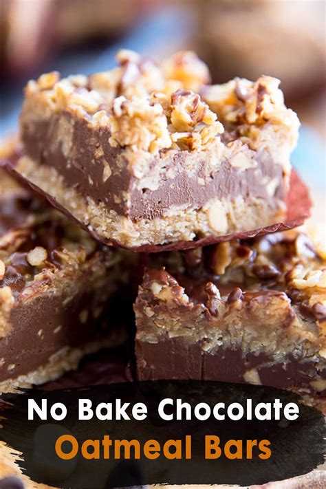 Remove from the heat and while it is hot, mix in the oatmeal. No Bake Chocolate Oatmeal Bars in 2020 | Dessert recipes ...