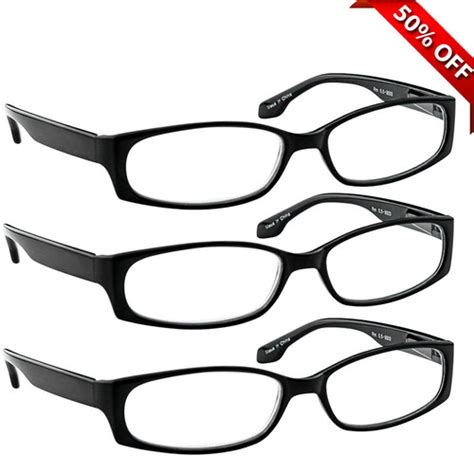 Brookside Reading Glasses Value 3 Pack Black