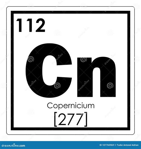 Copernicium Cn Chemical Element Sign 3d Rendering Isolated On White