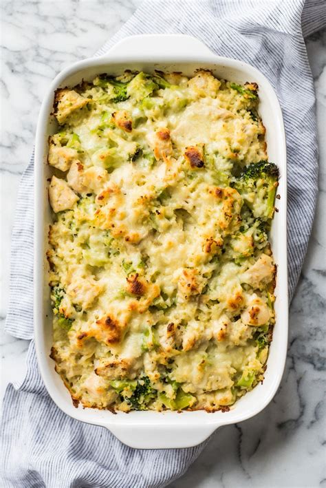Add rice, cover, and reduce heat to a simmer. Broccoli Cauliflower Rice Chicken Casserole | Tammy Golden ...