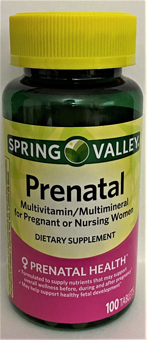 Spring Valley Prenatal Multivitamin Multimineral 100 Tablets 78742436562 Ebay