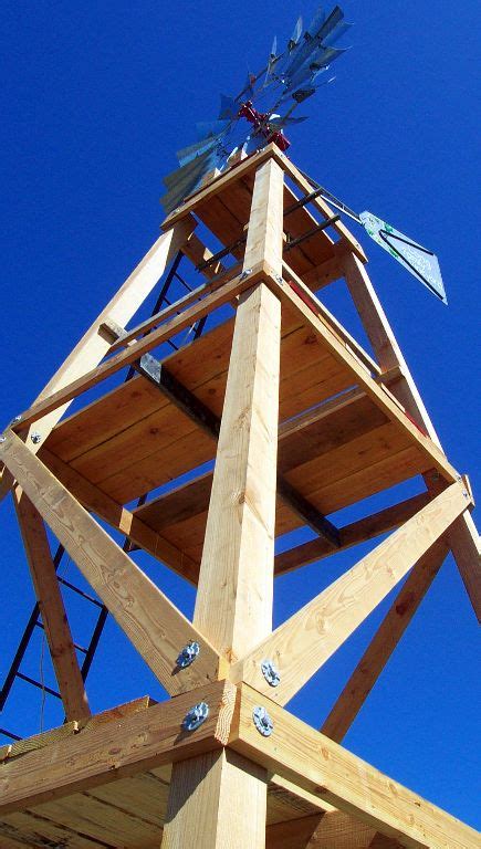 The windmill stands at 6 1/2 feet tall without the metal prop on top, and around 8' 3 with the prop. How to Build a Wood Windmill Tower | Rock Ridge Windmills