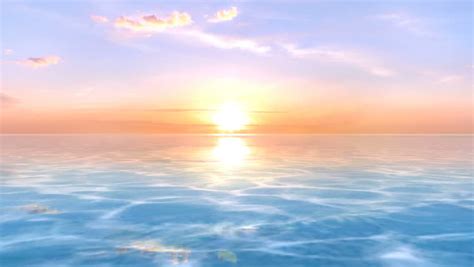 Beautiful Sea And Sun Blue Sky Morning Freshness Looped