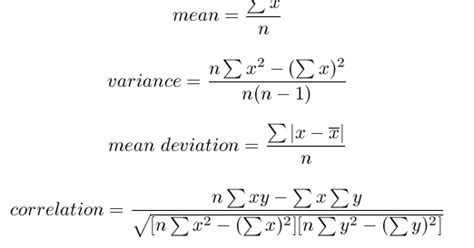 The Statisticians Blog Formulas In Statistics