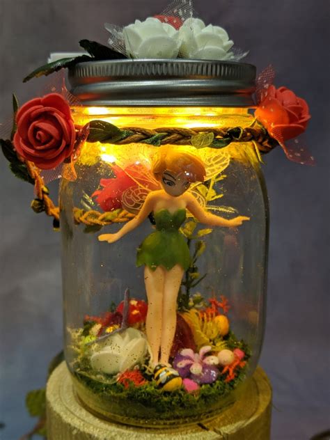 Tinkerbell Fairy Nightlight Fairy In A Jar Tinkerbell Jar Etsy