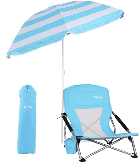 Low Beach Folding Camping Chair With Detachable Spf 50 Umbrella