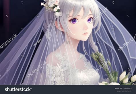 Anime Girl Wedding Dress Stock Illustration 2206156375 Shutterstock