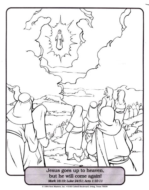 Ascension Jesus Coloring Pages Clipart Catholic Heaven Sunday Kids