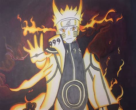 Naruto Nine Tails Form Done Exclusively With Copic Markers On 14x17