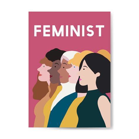 Female Feminist Standing Together Vector Download Free Vectors