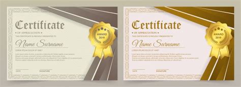 Premium Vector Certificate Of Appreciation Template With Vintage Gold