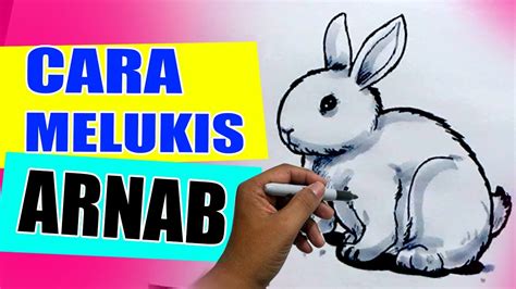 Arnab Cara Melukis Kartun Comel Cute Rabbit With Lace Line Style