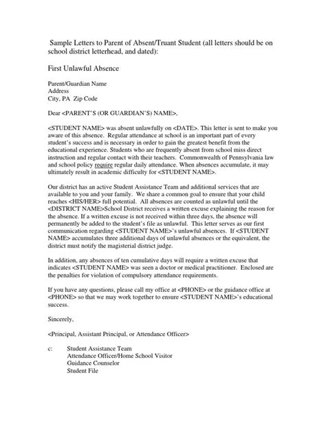 A character reference letter for a criminal case in a court in melbourne is very important. Letters to Parent of Absent Student final 7 06.pdf | Fine (Penalty) | Justice