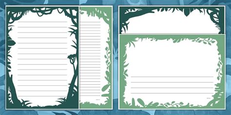 Plant Outline Jungle Rainforest Page Borders Twinkl