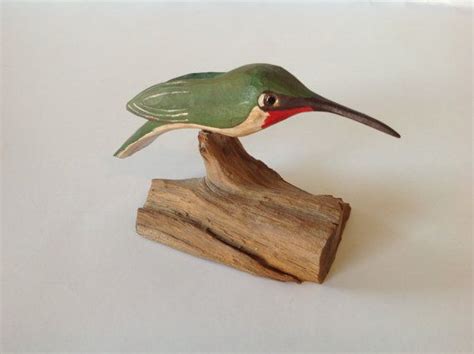 Hummingbird Folk Art Wood Carving Signed Etsy Carving Wood Carving